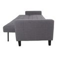 Milton Click Clack Sofa Bed - Dark Grey Fabric - Black Legs