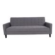 Milton Click Clack Sofa Bed - Dark Grey Fabric - Black Legs