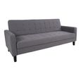 Milton Click Clack Sofa Bed - Dark Grey Fabric - Black Legs