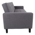 Milton Click Clack Sofa Bed - Dark Grey Fabric - Black Legs