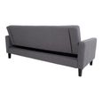 Milton Click Clack Sofa Bed - Dark Grey Fabric - Black Legs