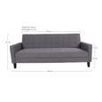 Milton Click Clack Sofa Bed - Dark Grey Fabric - Black Legs