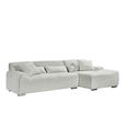 Modena Corner Sofa - Beige Fabric - RHF