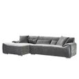 Modena Corner Sofa - Charcoal Fabric - LHF