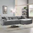 Modena Corner Sofa - Charcoal Fabric - RHF