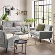 Monza Grey Mobus Fabric Sofa - 3 Seater