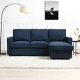 Myles Sofa Bed - Themis Blue Soft Weave Fabric - Corner
