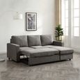 Myles Sofa Bed - Typhon Grey Weave Fabric - Corner