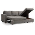 Myles Sofa Bed - Typhon Grey Weave Fabric - Corner