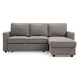 Myles Sofa Bed - Typhon Grey Weave Fabric - Corner