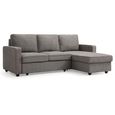 Myles Sofa Bed - Typhon Grey Weave Fabric - Corner