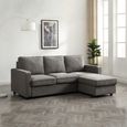 Myles Sofa Bed - Typhon Grey Weave Fabric - Corner