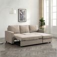 Myles Sofa Bed - Typhon Natural Weave Fabric - Corner