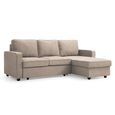 Myles Sofa Bed - Typhon Natural Weave Fabric - Corner
