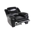 Myra Manual Recliner Armchair - Black Faux Leather