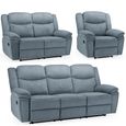 Myra Manual Recliner Sofa Set - Grey Fabric - 3+2+1 Seater