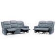Myra Manual Recliner Sofa Set - Grey Fabric - 3+2 Seater