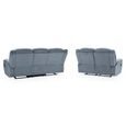 Myra Manual Recliner Sofa Set - Grey Fabric - 3+2 Seater