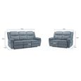 Myra Manual Recliner Sofa Set - Grey Fabric - 3+2 Seater