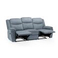 Myra Manual Recliner Sofa - Grey Fabric - 3 Seater