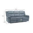 Myra Manual Recliner Sofa - Grey Fabric - 3 Seater