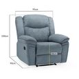 Myra Manual Recliner Armchair - Grey Fabric