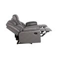 Myra Manual Recliner Sofa - Grey Faux Leather - 2 Seater