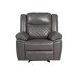 Myra Manual Recliner Armchair - Grey Faux Leather