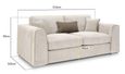 Naples Sofa - Beige Fabric - 3 Seater