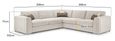 Naples Large Corner Sofa - Beige Fabric