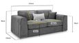 Naples Sofa - Grey Fabric - 3 Seater