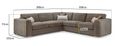 Naples Large Corner Sofa - Mocha Fabric