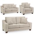 Nebraska Sofa Set - Beige Fabric - 3+2+1 Seater