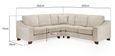 Nebraska Corner Sofa Suite - Beige Fabric - Large