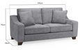 Nebraska Sofa - Slate Grey Fabric - 3 Seater