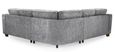 Nebraska Corner Sofa Suite - Slate Grey Fabric - Large
