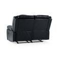 Novie Sofa - Black Faux Leather - 2 Seater