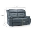 Novie Manual Recliner Sofa - Grey Fabric - 2 Seater