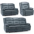 Novie Manual Recliner Sofa Set - Grey Fabric - 3+2+1 Seater