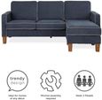 Nowata Bowen Blue Chenille Fabric Sectional Sofa - DA036SEC-BLUK