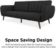Nowata Brittany Dark Grey Linen Futon Sofa Bed - 2115029NUK