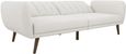 Nowata Brittany Light Grey Linen Futon Sofa Bed - 2115429NUK