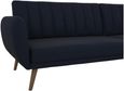 Nowata Brittany Navy Blue Linen Sectional Futon Sofa Bed - 2276629NUK