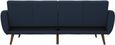 Nowata Brittany Navy Linen Futon Sofa Bed - 2115629NUK
