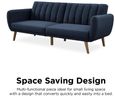 Nowata Brittany Navy Linen Futon Sofa Bed - 2115629NUK