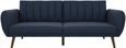 Nowata Brittany Navy Linen Futon Sofa Bed - 2115629NUK