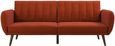 Nowata Brittany Orange Linen Futon Sofa Bed - 2115529NUK