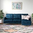 Nowata Chapman Blue Velvet Sectional Sofa - DA037SEC-BLUK