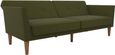 Nowata Regal Green Linen Futon Sofa Bed - 2180929NUK