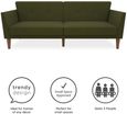 Nowata Regal Green Linen Futon Sofa Bed - 2180929NUK